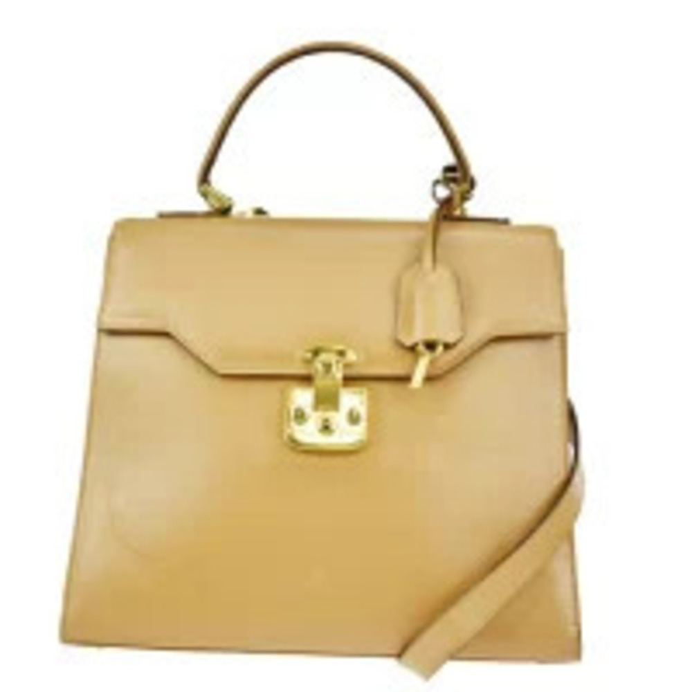 Gucci Lady Lock handbag top handle silhouette goldtone lock Brown
